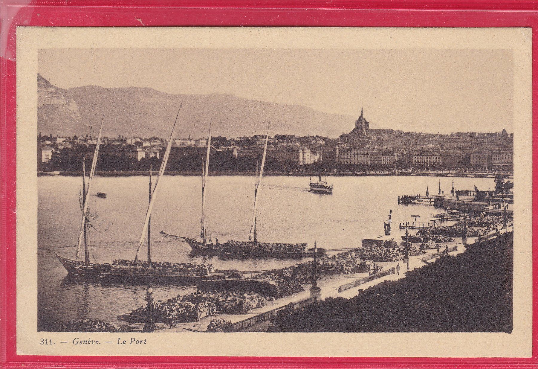 Cartoline postali: GENÈVE - LE PORT, 29.11.1906 – Usato da Oberrieden venduto da Gebirgsstelze