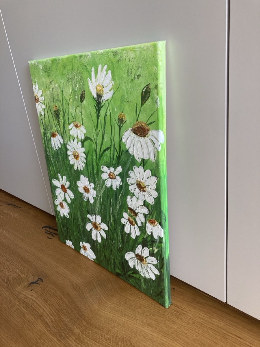 Gemälde: Acrylbild Margeriten  – Neu (gemäss Beschreibung) aus Winkel von soblu01012 1