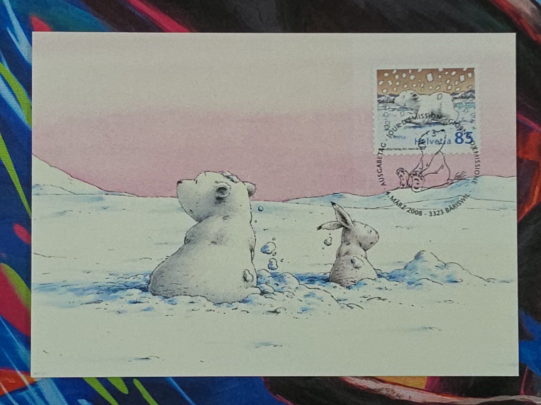Cartoline postali: CL26 Carte Postale + Timbre Suisse 2008 – Usato da Cousset venduto da Patrick_Collections