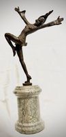 Art-Déco Bronze Tänzerin auf Marmorsockel | ca. 1920-1935