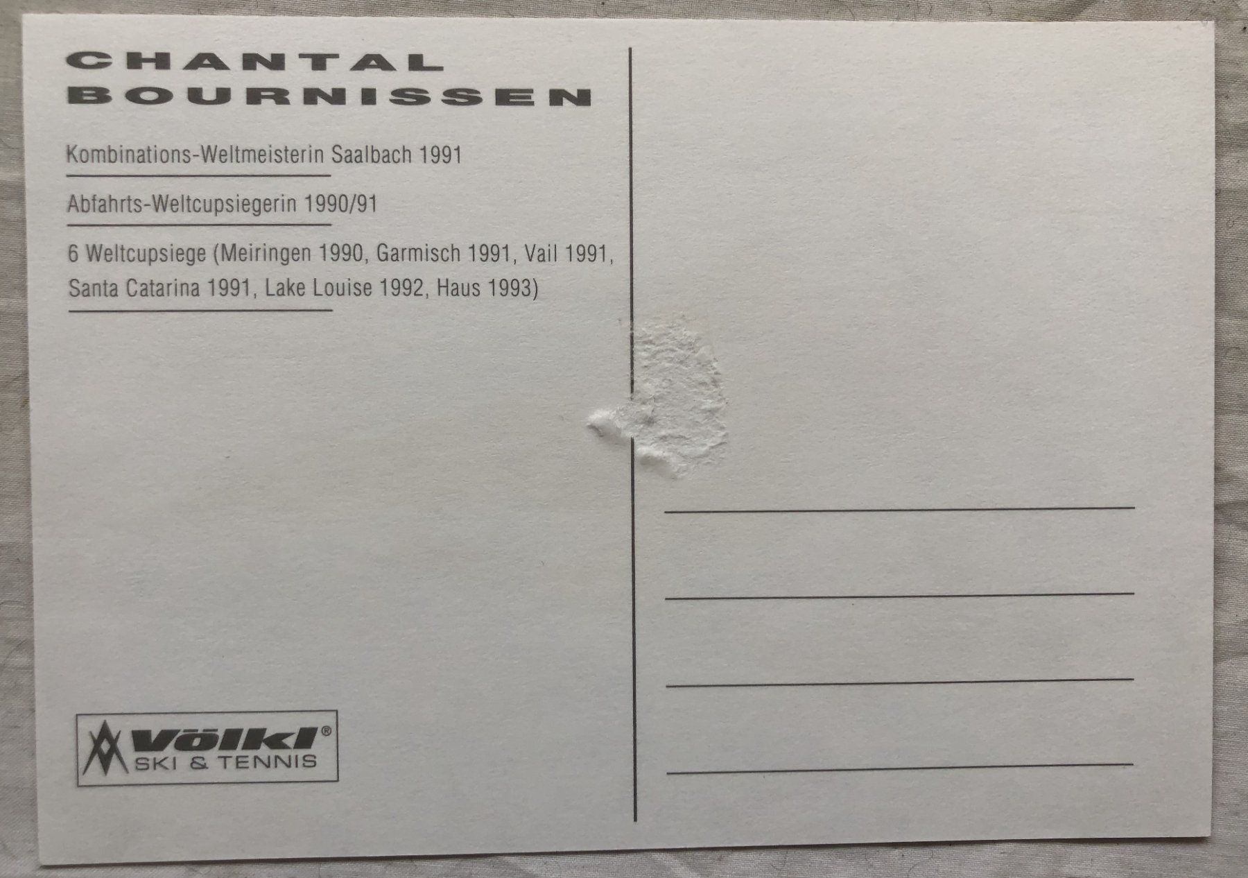 Autografi: Orig. Autogramm - CHANTAL BOURNISSEN – Usato da Schaffhausen venduto da durruti 1