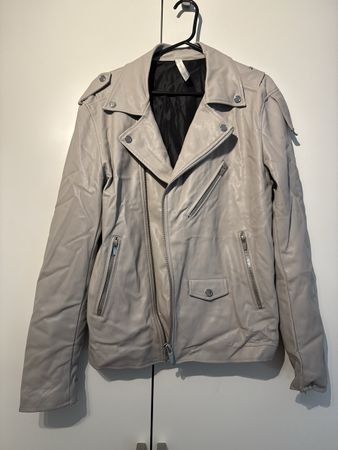 Kunstleder-Jacke grau Grösse M gebraucht