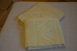 2 BABY COUVERTES NEU - CM 84X54+66X51 GELB - HANDARBEIT