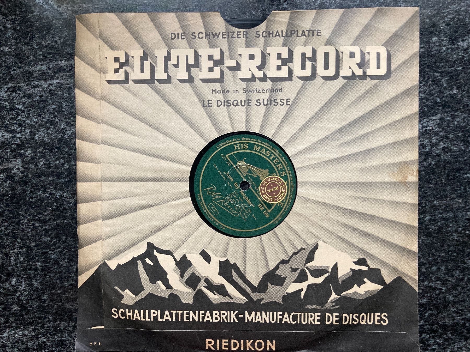 Dischi in vinile: Schellack-Platte: Robt Reno – Usato da Zürich venduto da Chaeffeler 1