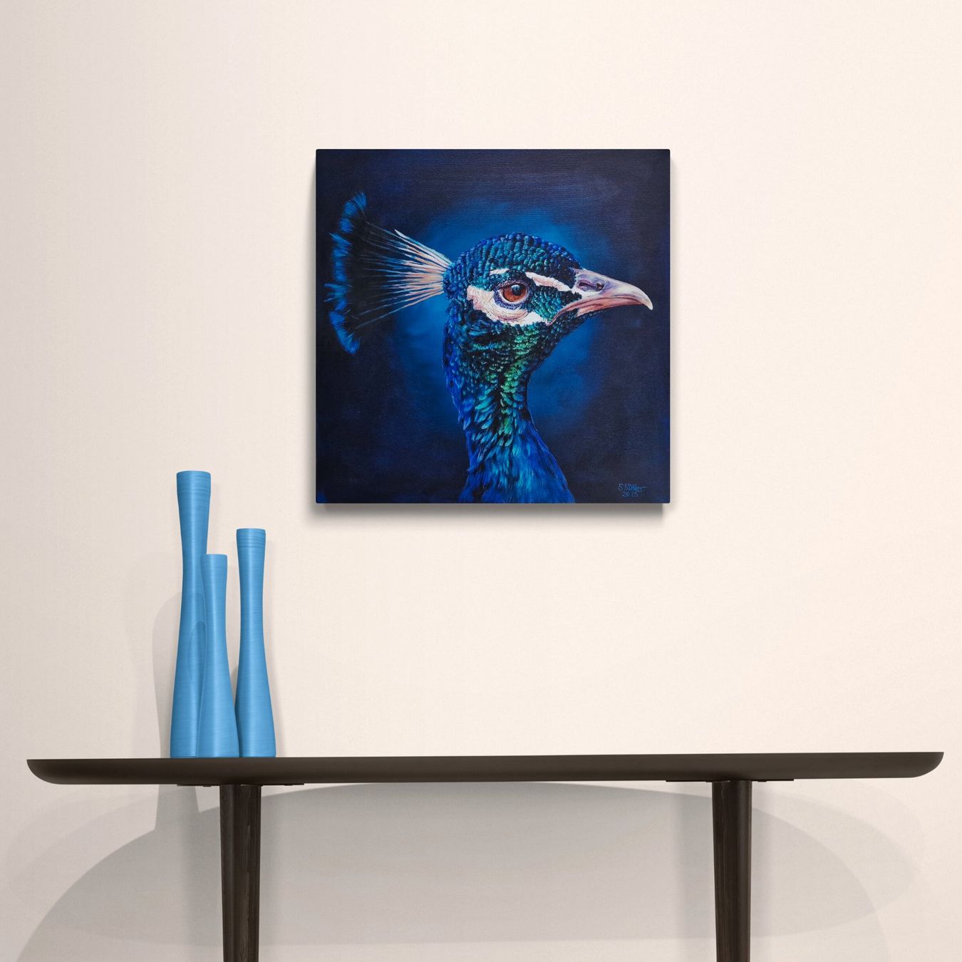Dipinti: Originales Gemälde: Pfau - 50 x 50 cm – Nuovo e nell'imballaggio originale da Tägerwilen venduto da Simone_Widler_Art 1