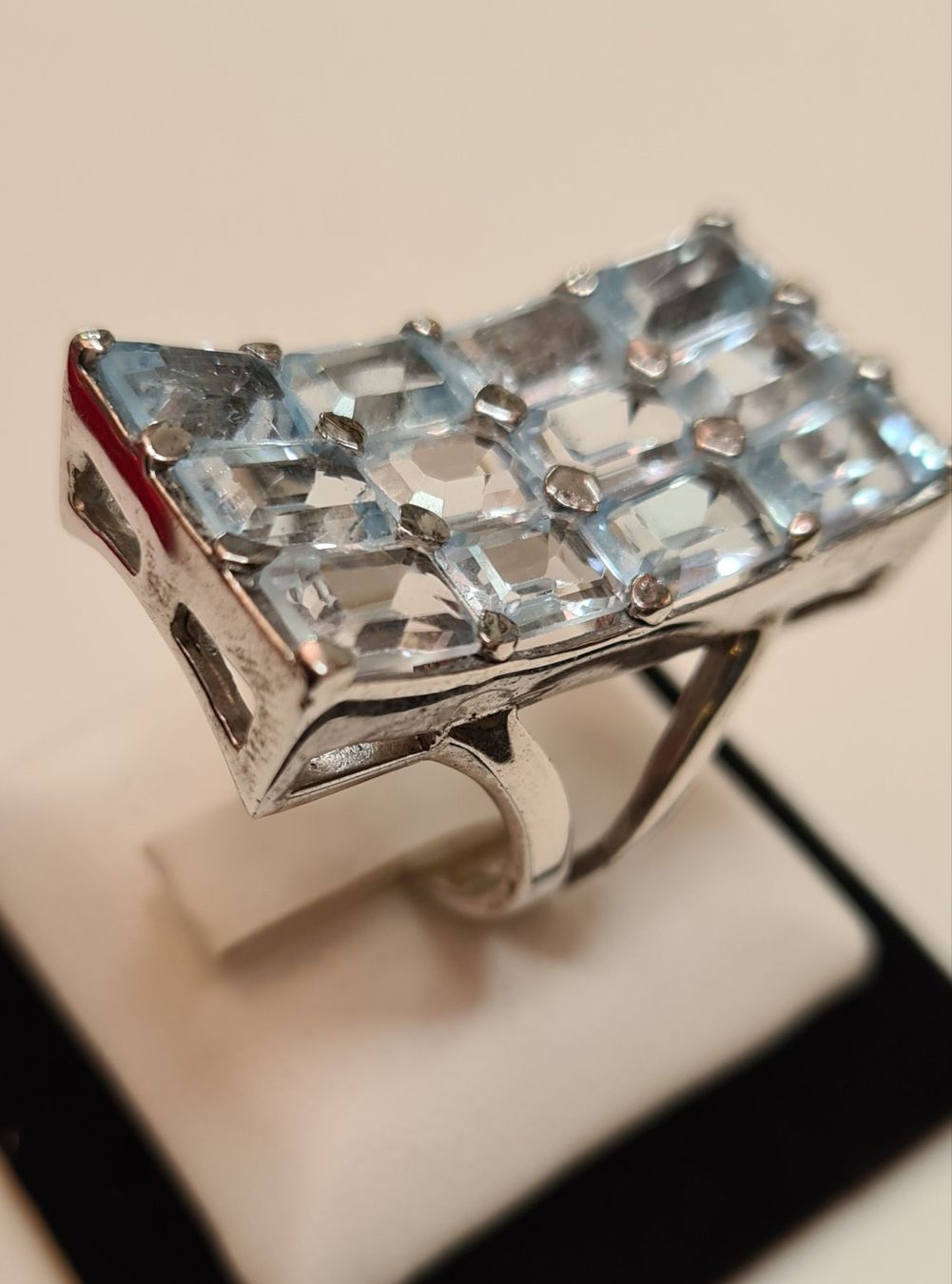 Anelli: Ring Silber blau Topas Steine Grösse 54 – Nuovo (secondo la descrizione) da Zürich venduto da adriben 3