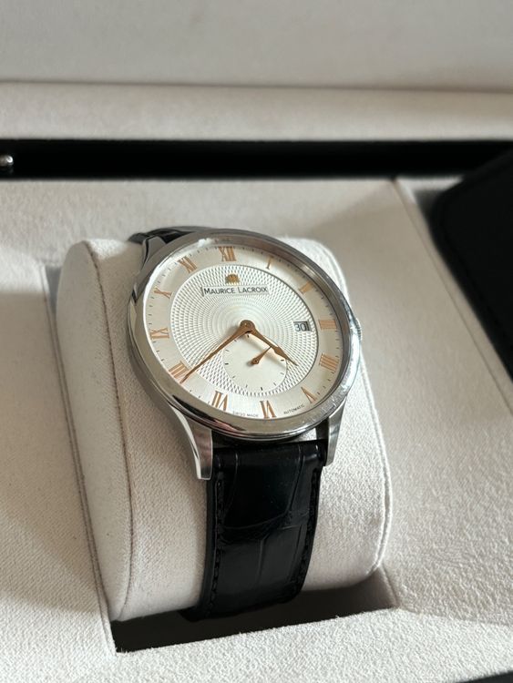 Maurice Lacroix Orologi: Maurice Lacroix Masterpiece mit schwarzem Krokoleder – Usato da Zürich venduto da Bialetti_Bianci