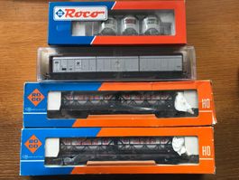 4x Roco DB Güterwagen