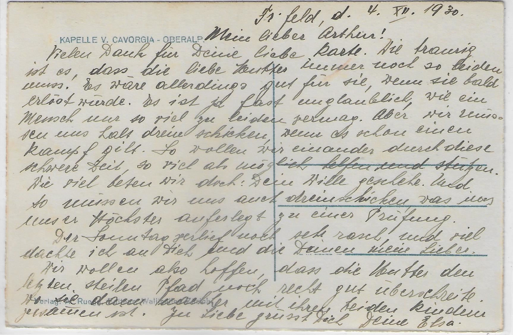 Cartoline postali: Kapelle von Cavorgia - Oberalp – Usato da Ettingen venduto da Kartenplanet 1
