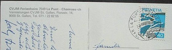 Ansichtskarten: LA PUNT-CHAMUES-CH CVJM-Ferienheim – Gebraucht aus Jona von philajona 1