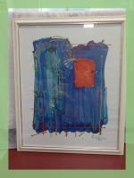 Originales Gemälde von 1990, abstrakte Kunst im Rahmen