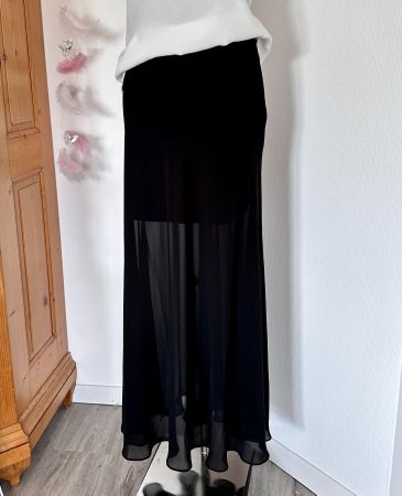 NEU 💜 Gr 38 S/M Chiffon Jupe Rock schwarz