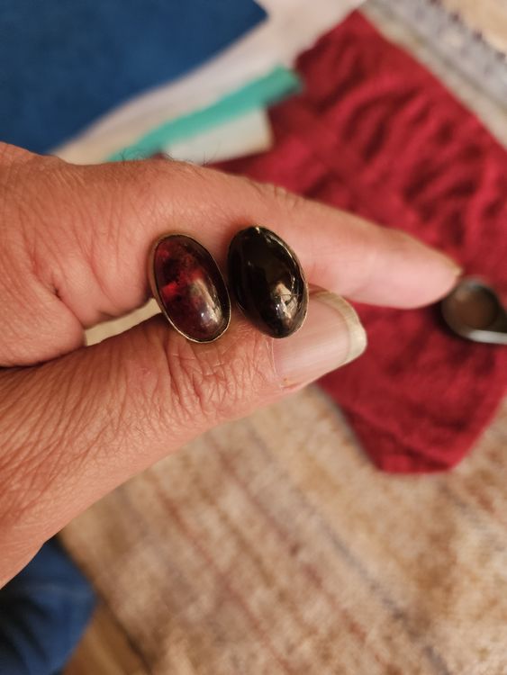Boutons De Manchette Vintage HICKOK USA Argentés Et Noirs, Modèle 102215, Occasion En Bon état