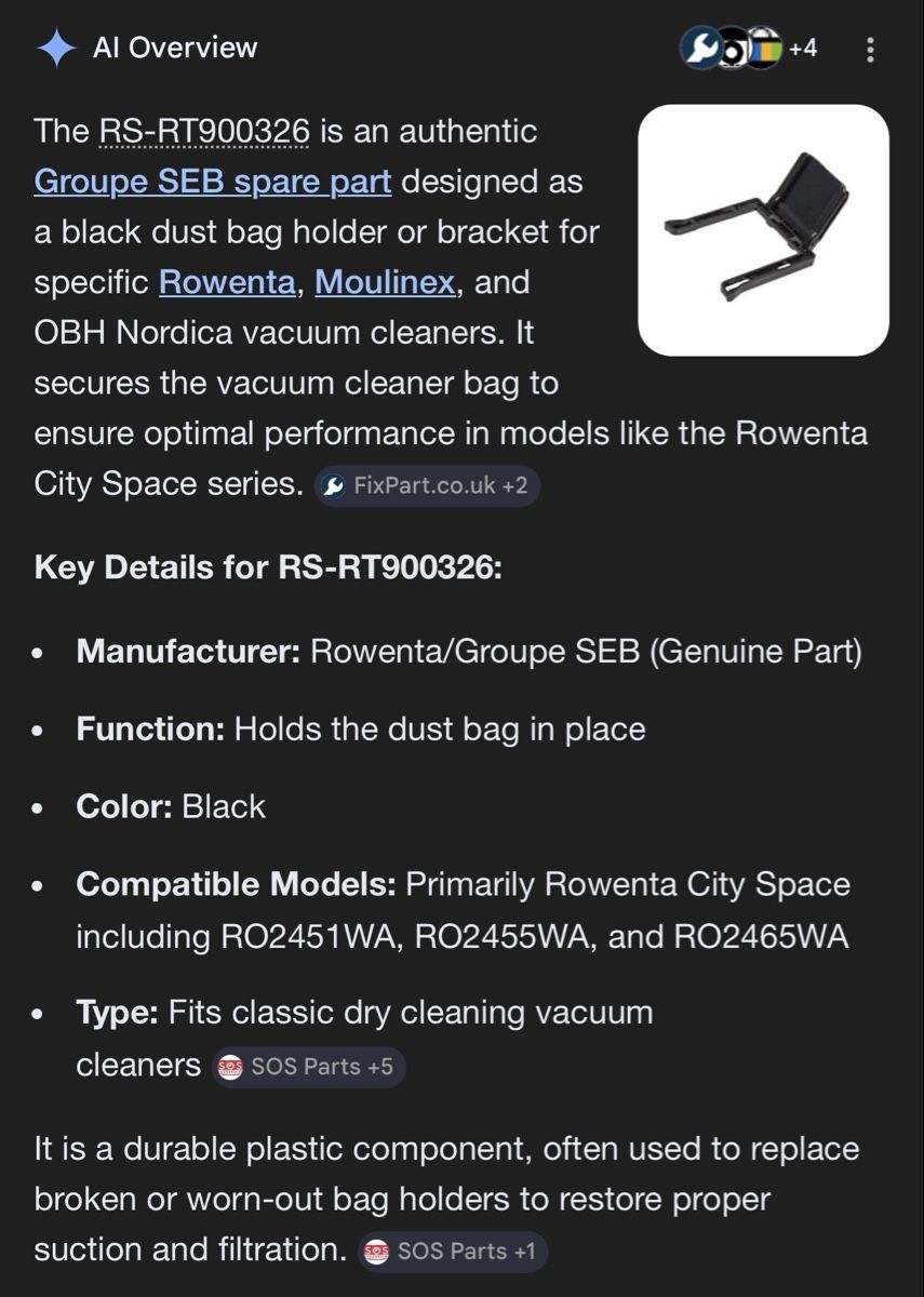 Aspirapolveri & Accessori: Rowenta Vacuum Cleaner Bag Holder – Nuovo e nell'imballaggio originale da Cham venduto da cec_b78y 1