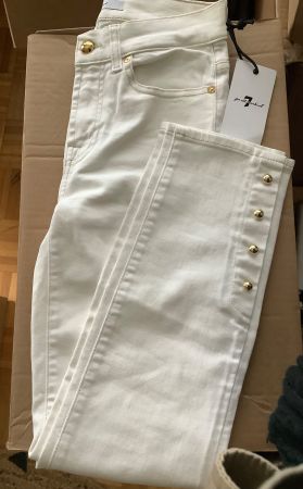7 For All Mankind Roxanne Ankle Jeans Weiss Grösse 26 neu