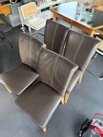 4er Set Leder-Stuhl braun, gepflegt
