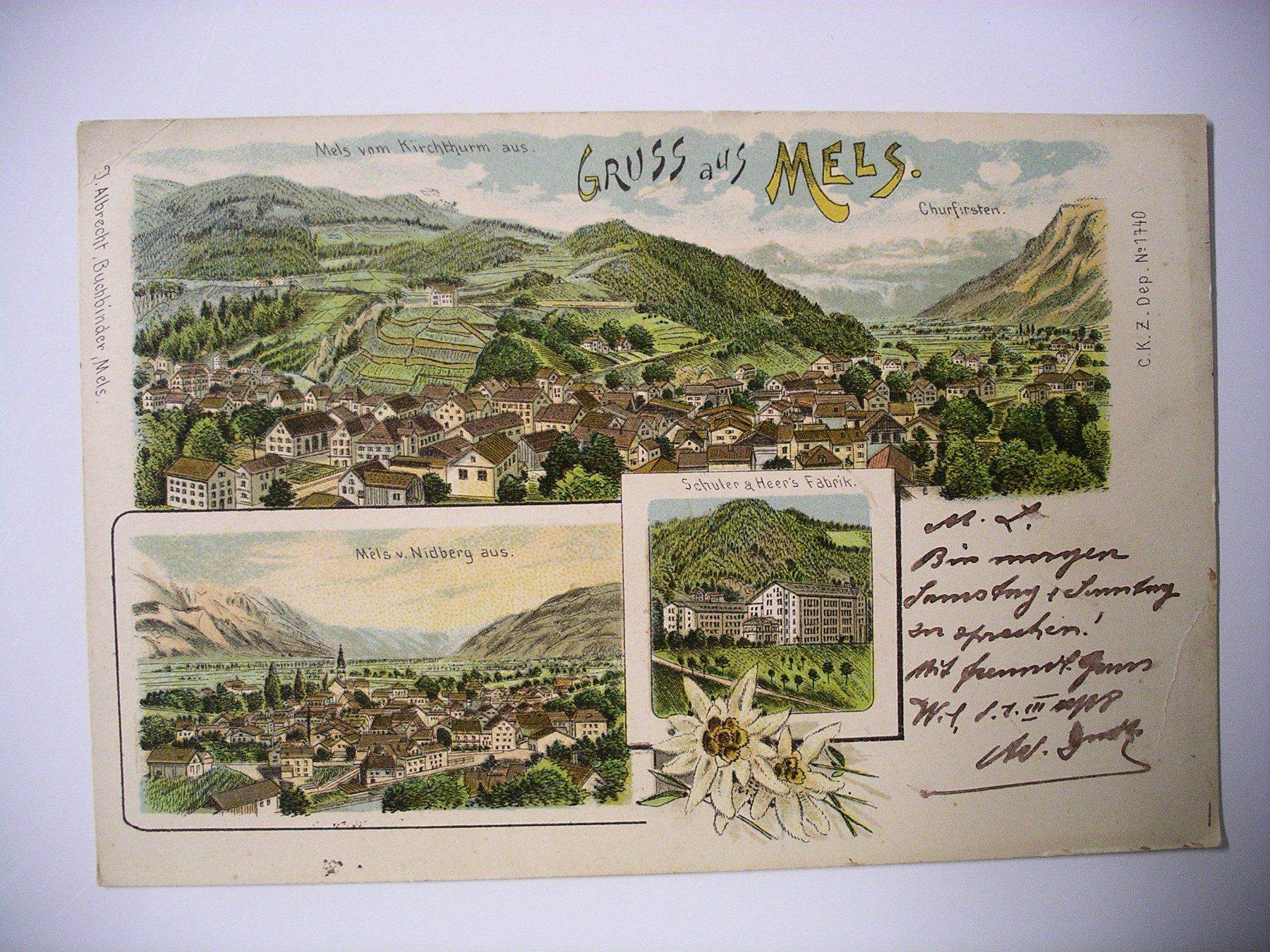Cartoline postali: farbige LithoAK  MELS – Usato da Oberhofen am Thunersee venduto da luuping99