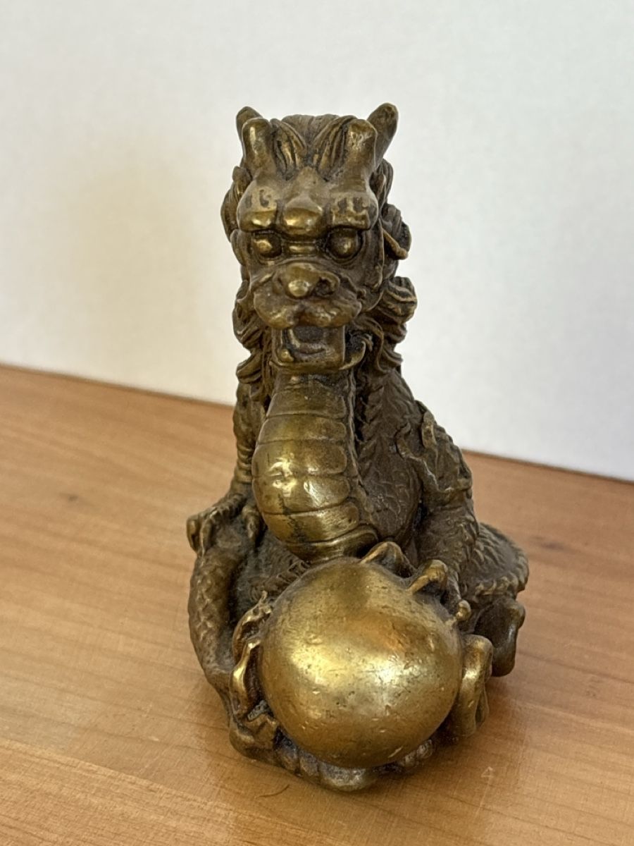 Tutte le decorazioni: Figur Drachen mit Kugel / Bronze oder Messing – Usato da Rümlang venduto da euqinom16 1