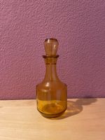 Vintage gelbe Glaskaraffe & Stopper