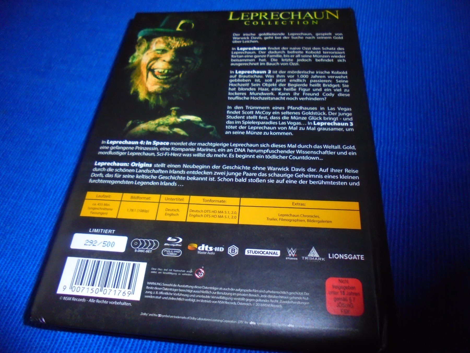 Alle DVDs: Leprechaun Coll. /watt. 5 DISC blu-ray /LIm. 292/500 – Neu (gemäss Beschreibung) aus Wattenwil von Firebird1 1