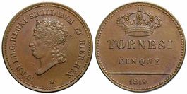 Italien, Napoli, 5 Tornesi 1819