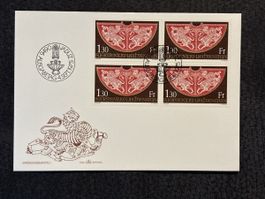 Enveloppe premier jour Liechtenstein 1975 4 timbres