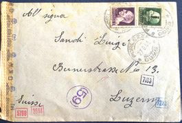 1944 Italien Brief mit Doppelzensur D.Reich - Ita. Luzern