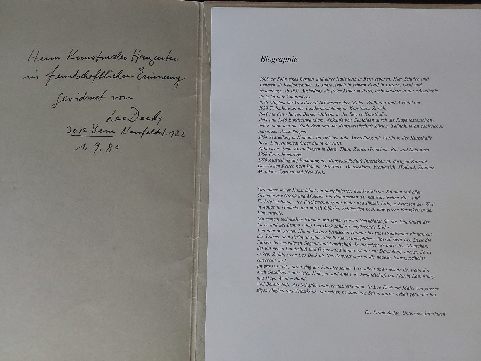 Foto & Immagini:  Leo Deck: Bilder, Briefe, Einladung Vernissage. – Usato da Steinach venduto da Chilli1957 3