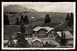 AK Jaunpass, Bazar Kübli-Graa, Ortsansicht mit Bäderhorn