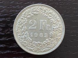 1 x 2 Franken Schweiz 1963 – zirkuliert