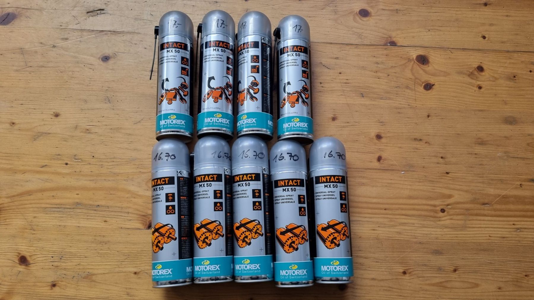 Motorex Pflegeprodukte: 9x MOTOREX Intact MX 50 - Spray 500ml – Neu (gemäss Beschreibung) aus Tägerschen von Moto-Welt-Parts