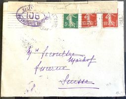 1917 - Frankreich Zensurbrief nach Luzern