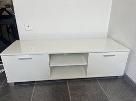 Weisses TV-Möbel / Lowboard Hochglanz