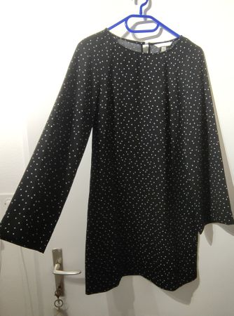 Kleid H&M Tupfen Schwarz/Weiss Grösse XS