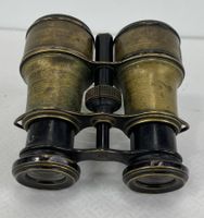 Antikes Feldstecher Fernglas Messing mit Lederetui 1880–1920
