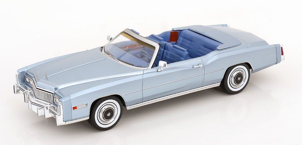 Cadillac Modellini d'auto: Cadillac Eldorado Convertible 1975-1978 hellblau met. / mit – Nuovo e nell'imballaggio originale da Gerlafingen venduto da espero88