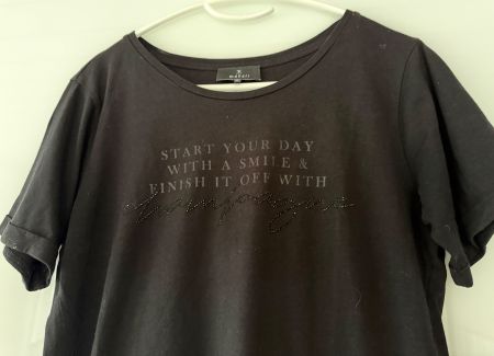 monari T-Shirt Damen, kurzärmliges Oberteil, schwarz, Gr. 36