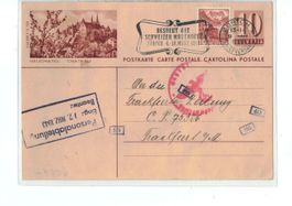 Schweiz Ganzsache Postkarte BPK PK 166 Neuchatel Zensur 1943