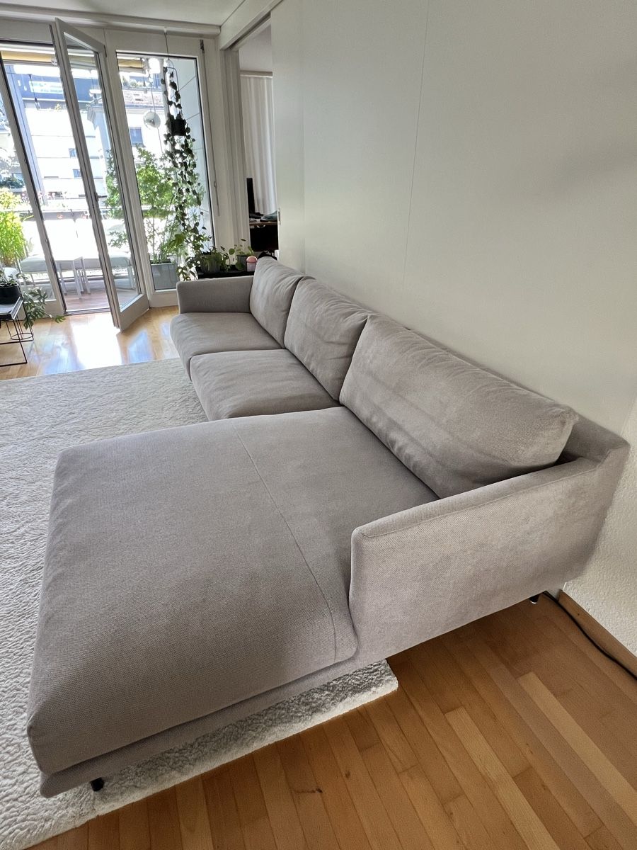Divani: Ecksofa, L-Form, Longchaise rechts, hellgrau, Stoff – Usato da Zürich venduto da Mariesieger 5