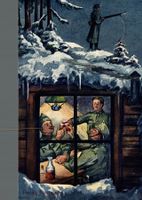 Prosit Neujahr. Soldaten in einer Hütte beim Prosten
