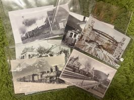 Alte Fotos Konvolut Züge, Bahnen, Schweiz, um 1900
