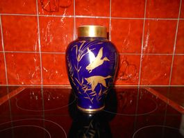 Vase Porzellan Kobalt Gold Vohenstrauss Johann Seltmann