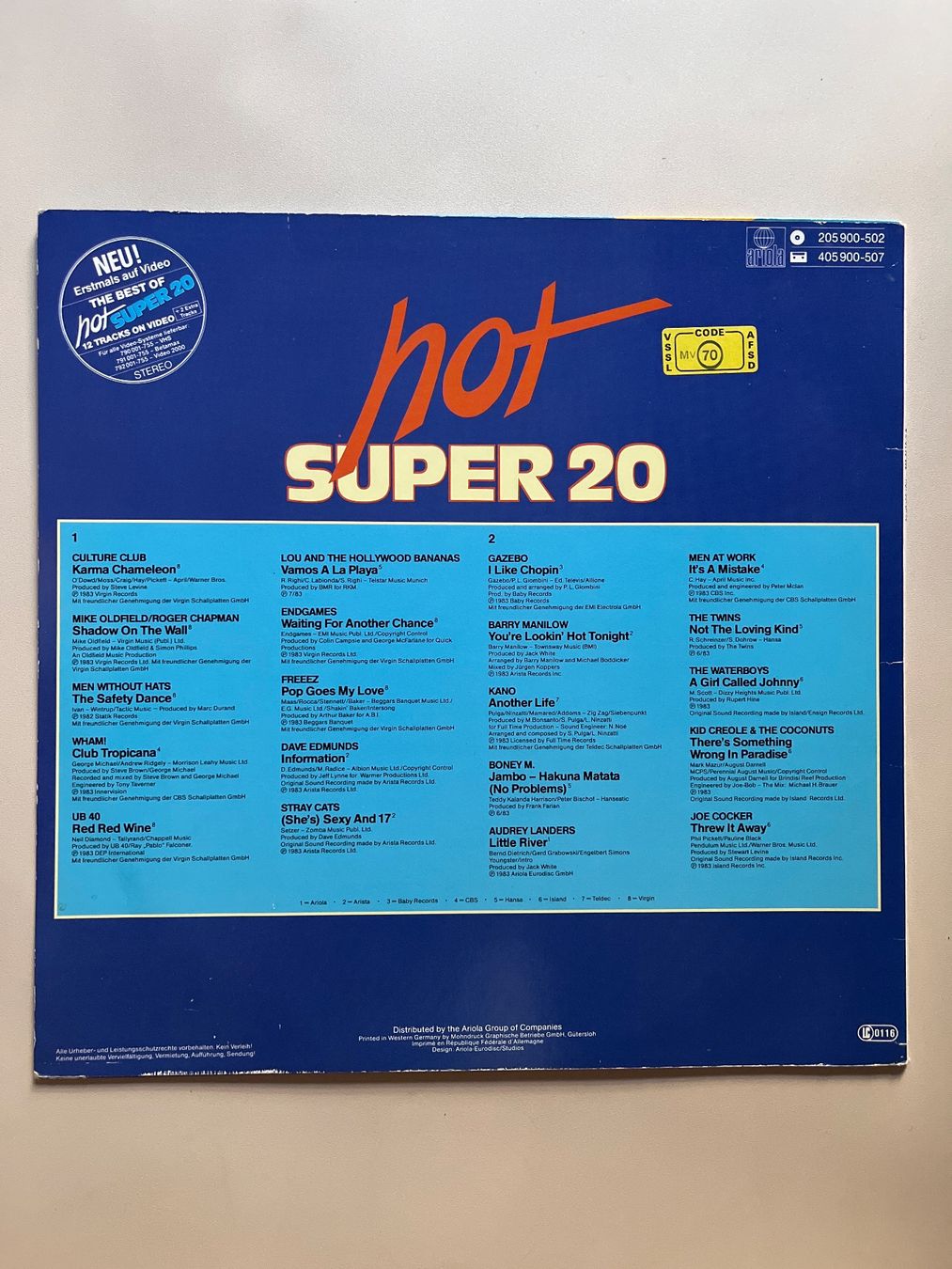 Vinyles: Hot Super 20 – Various VG/VG – D'occasion à Zürich par bkudrzycki 1