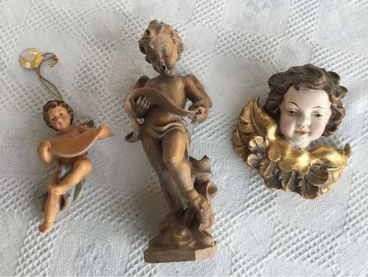 Statuette: 3 alte Engel aus Holz – Usato da St. Gallen venduto da chamilla