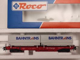 Einheitstaschenwagen der DB Cargo "Bahntrans" von Roco H0,GS