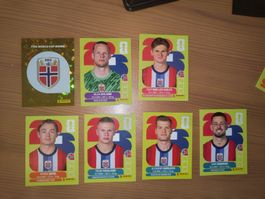 🔥7x Panini Team Norwegen/Norway - NOR 1,2,7,14,15,16,17