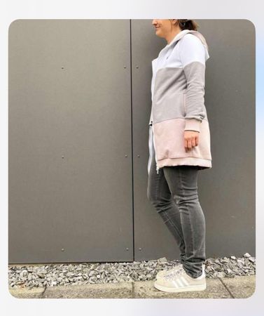 Long Hoody Jacke Gr 36/38 mit Colour Blocking
