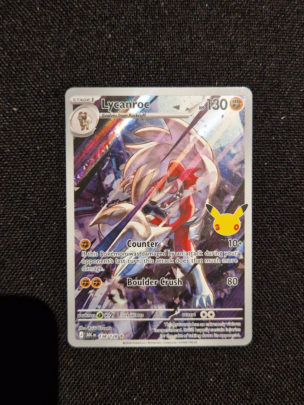 Pokémon Sammelbilder & Trading cards: Lycanroc 30th eng – Neu (gemäss Beschreibung) aus Giubiasco von MrGru1992