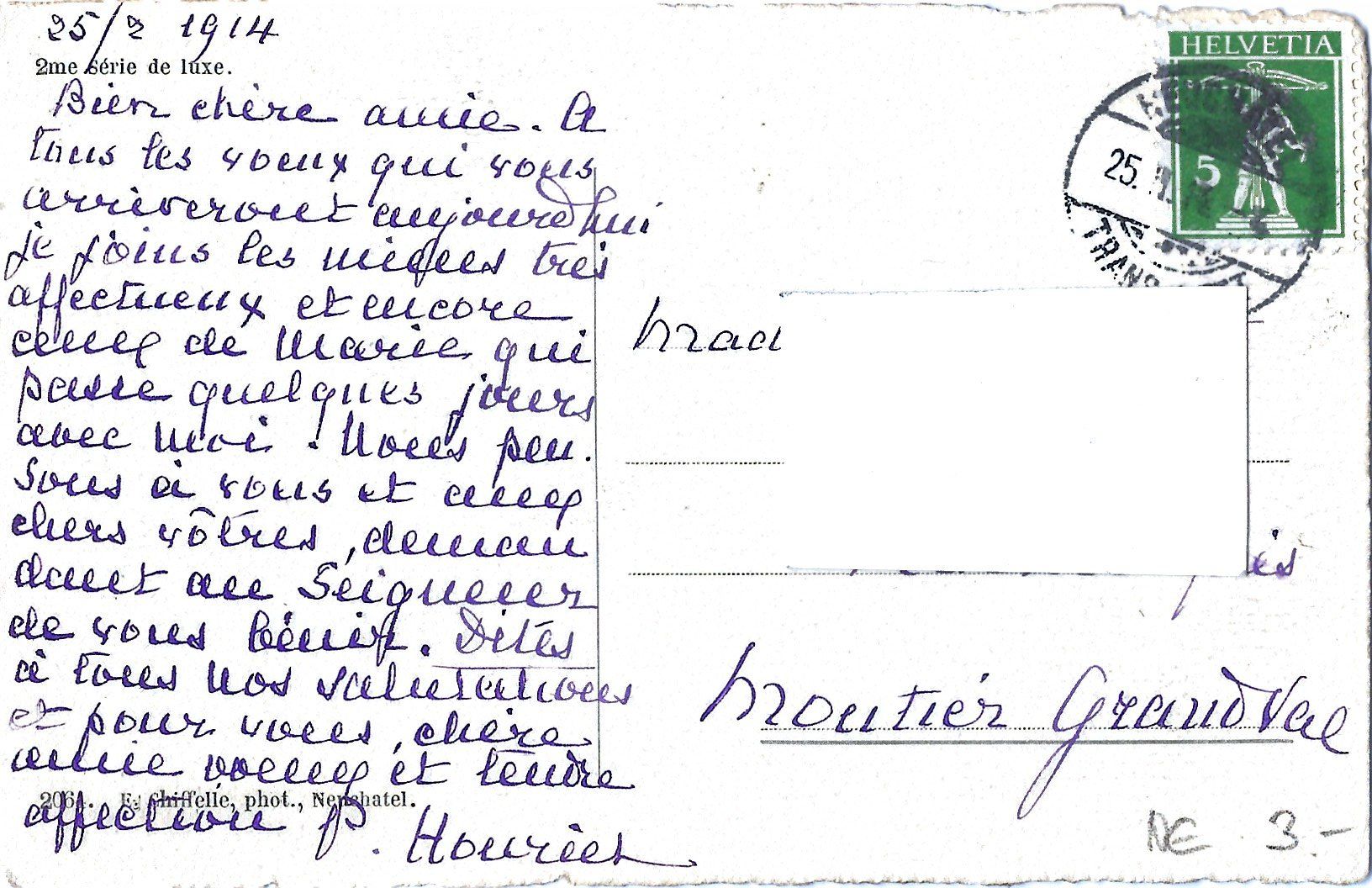 Cartoline postali: Neuchâtel.    Rue  de  la  Collégiale. – Usato da Bütschwil venduto da Jackson1A 1
