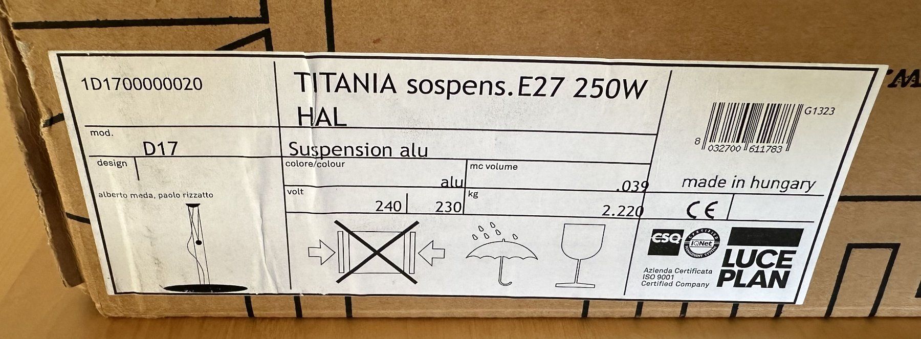 Luceplan Kronleuchter & Deckenlampen: Luceplan Titania D17 / 1D1700000020 / Pendelleuchte – Gebraucht aus Dielsdorf von Empowered 7